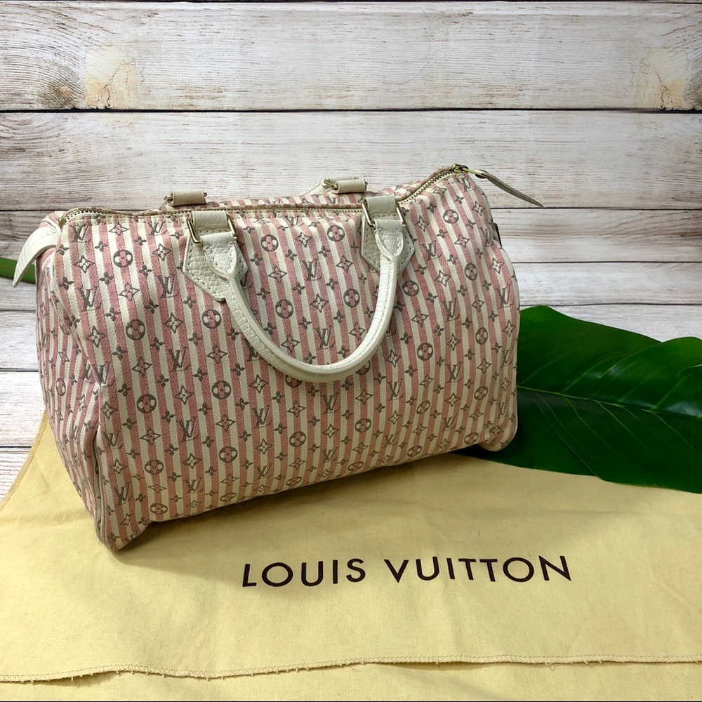 LOUIS VUITTON • Pink Stripe Speedy - Picture 2 of 8
